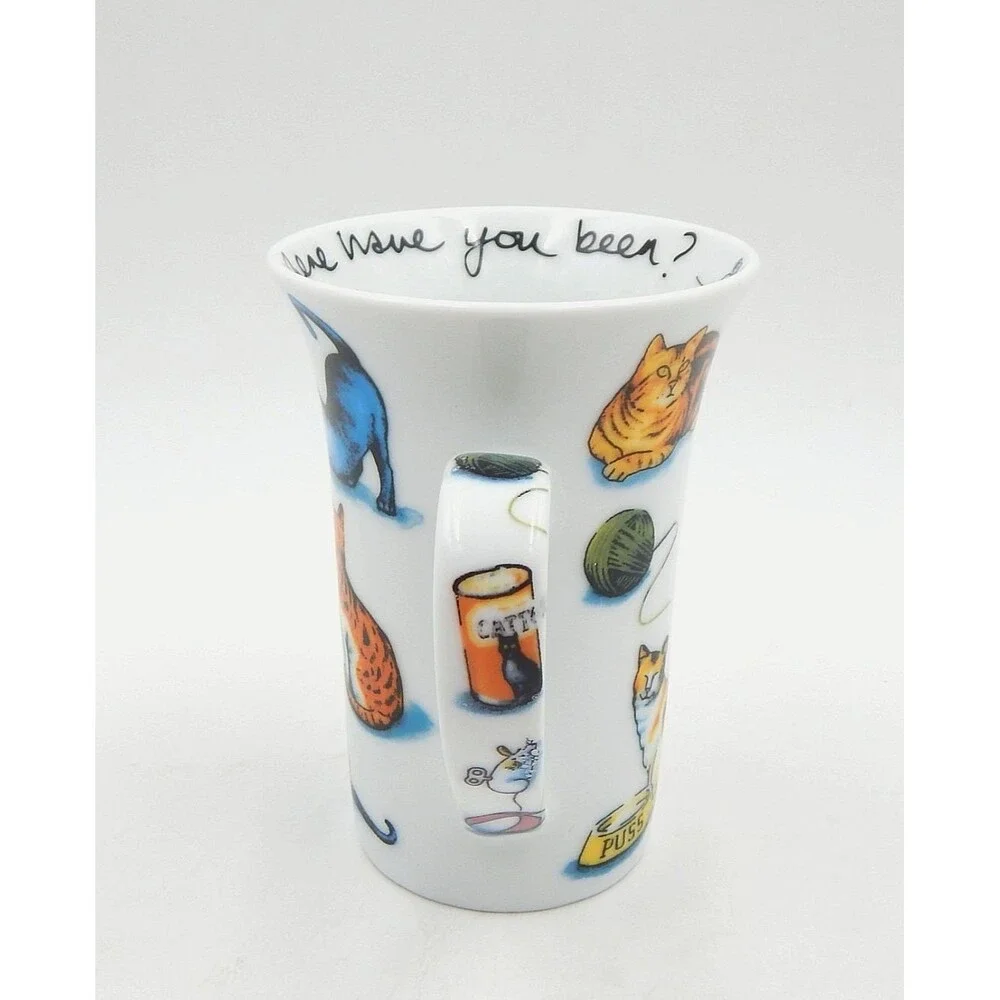 Cat Tea Coffee Mug Porcelain Bone China Paul Cardew Flair Rimmed 2010 Coaster